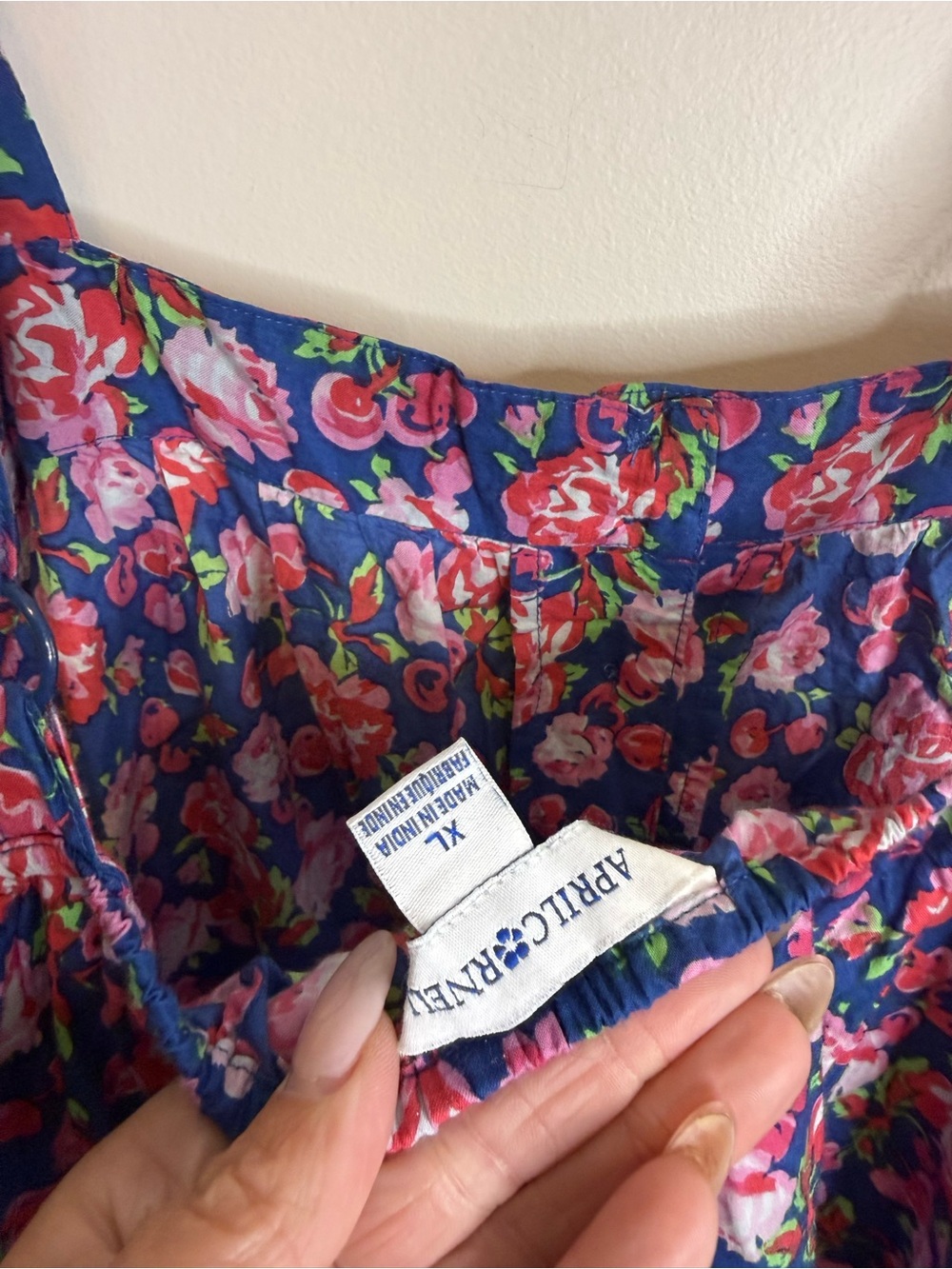 April Cornell Navy Floral Midi Dress with Pink Roses size XL - Picture 4 of 7